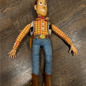 Talking Woody Cowboy Doll - Yellow Red Plaid Shirt, Blue Jeans